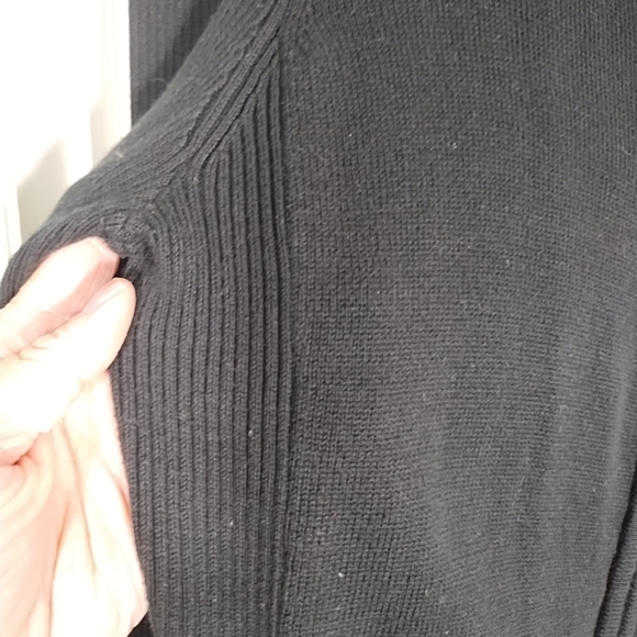 Lauren Ralph Lauren Women's M Black Zip Cardi Sweater Gold Monogram Crest - Picture 7 of 8